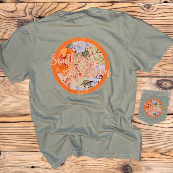 SOC Orange Floral Tee - Southern Obsession Co. 