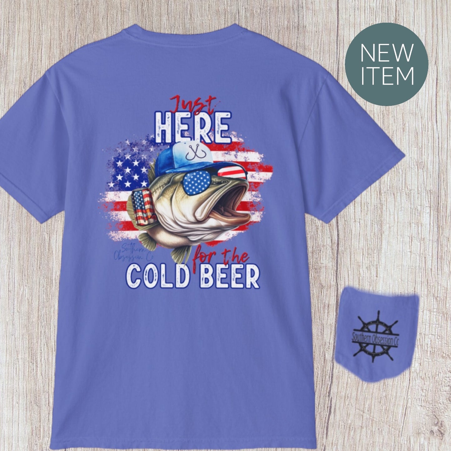 Here for Cold Beer Tee - Southern Obsession Co. 