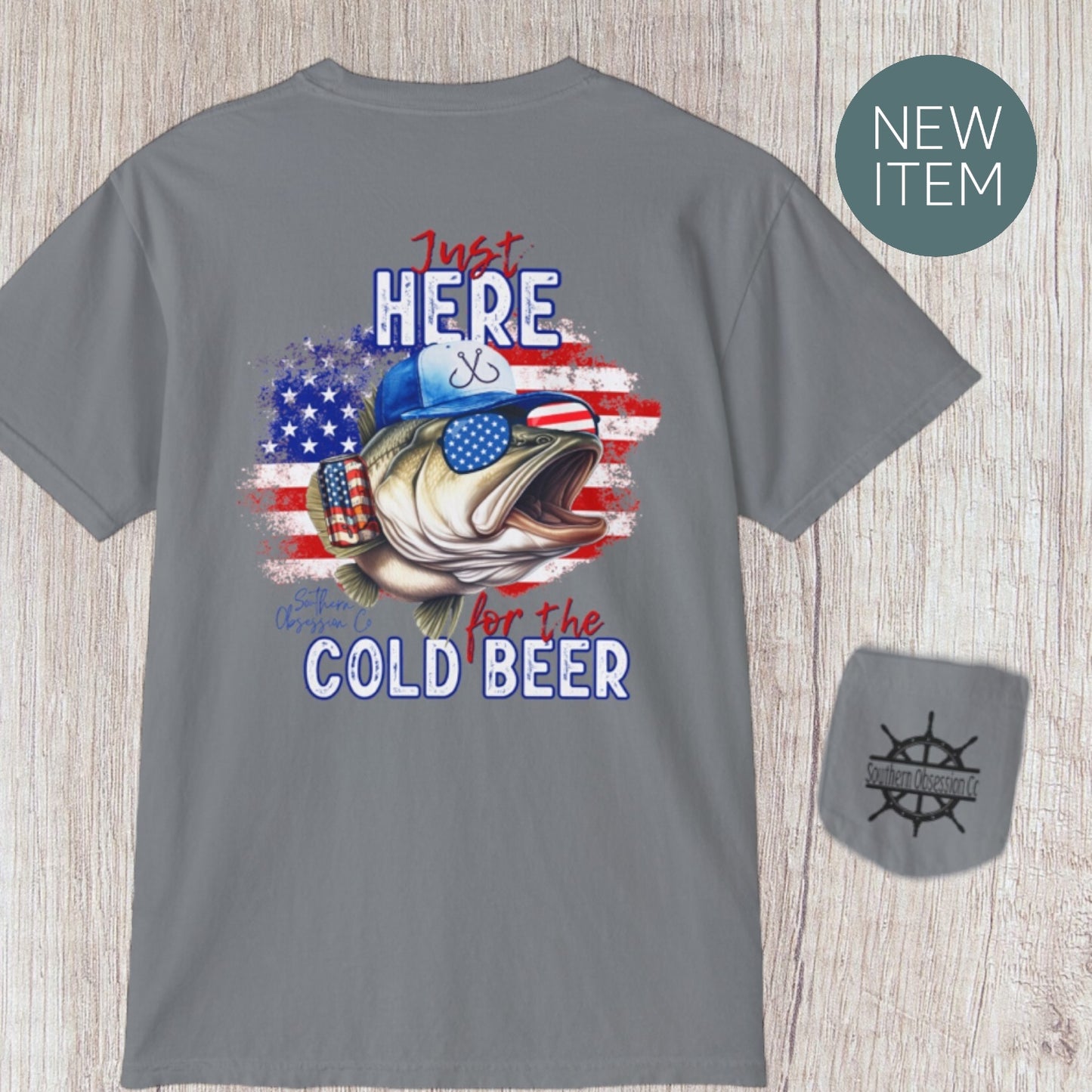 Here for Cold Beer Tee - Southern Obsession Co. 