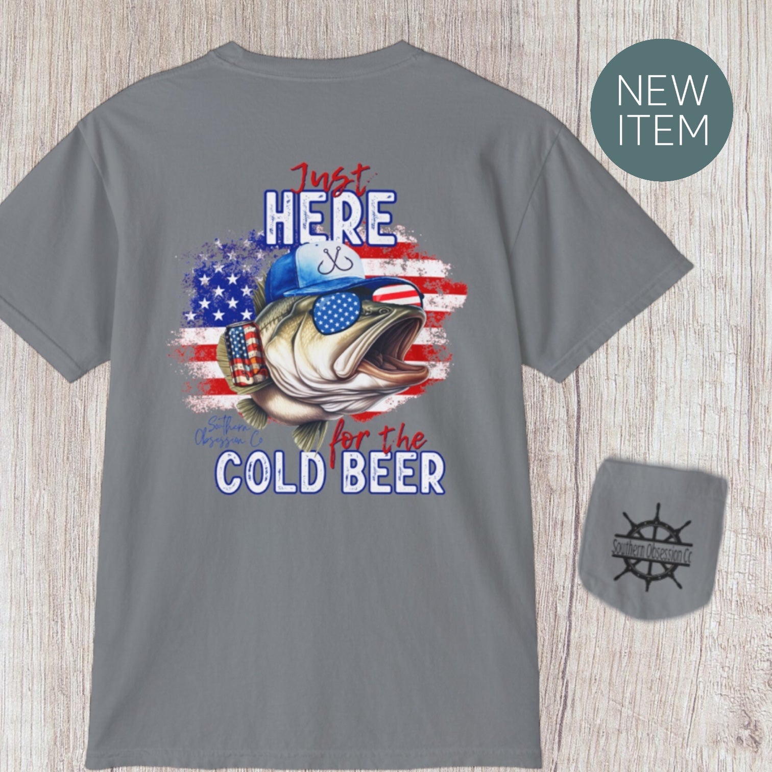 Here for Cold Beer Tee - Southern Obsession Co. 