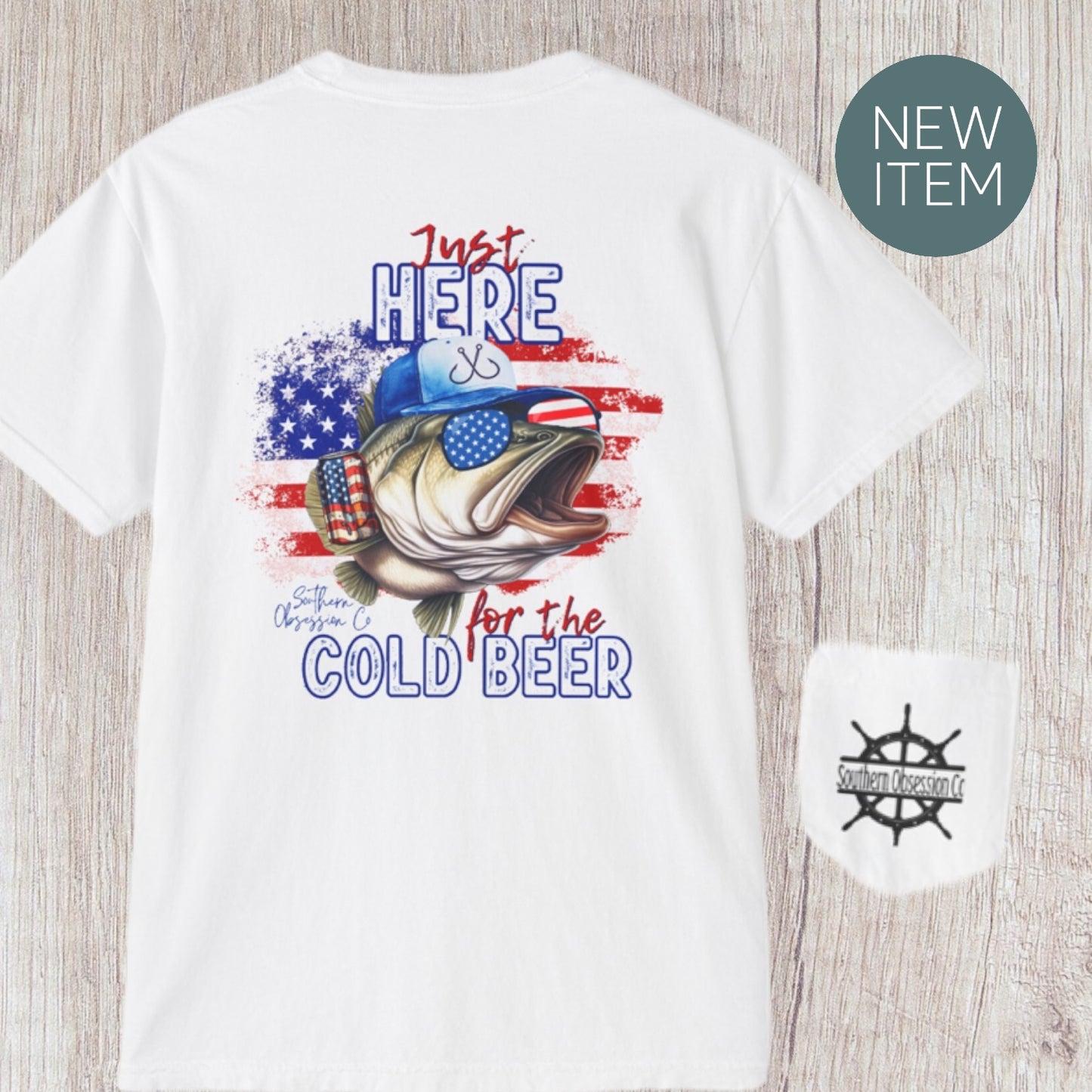 Here for Cold Beer Tee - Southern Obsession Co. 