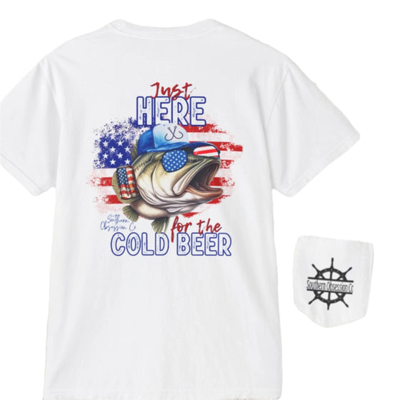 Here for Cold Beer Tee - Southern Obsession Co. 
