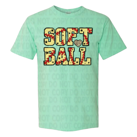 Softball Letters Stacked