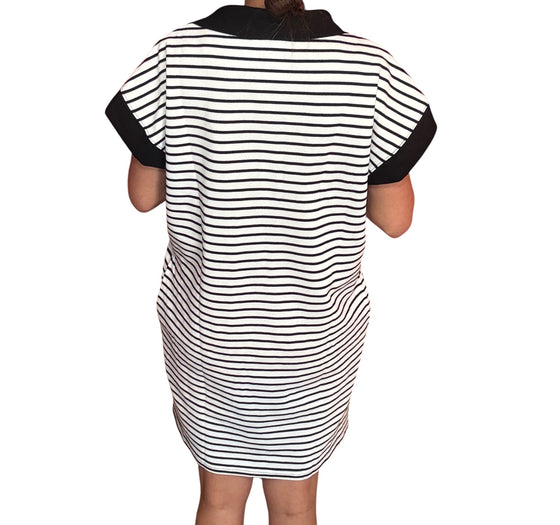 Black/White Strip Dress w/ pockets
