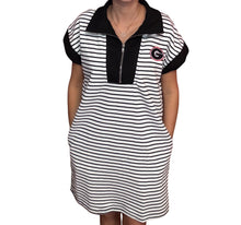  Black/White Strip Dress w/ pockets