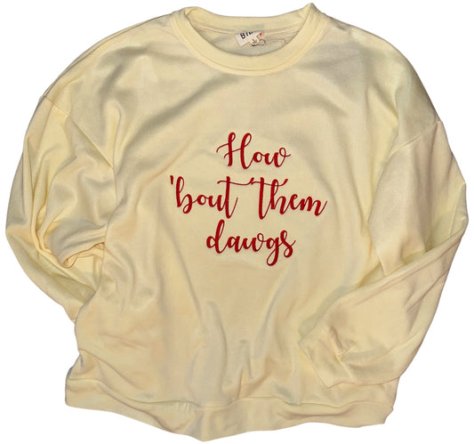 Embroidered Cream Sweatshirt w/ pockets