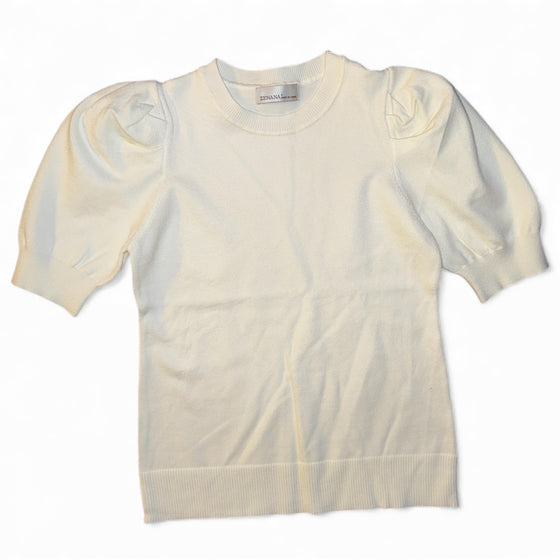 Off White Puff Sleeve Top