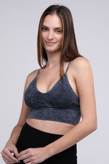  Washed Ribbed Bra Padded Tank Top - Southern Obsession Co. 