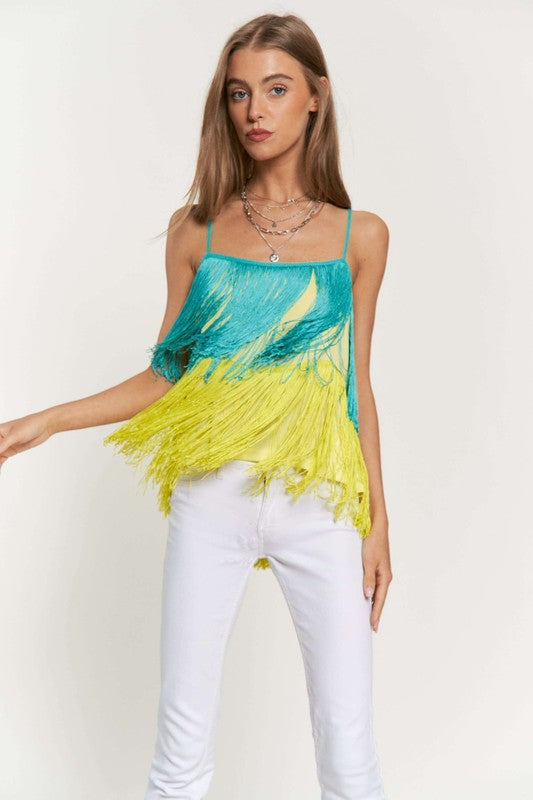 Fringe Overlay Cami Top - Southern Obsession Co. 