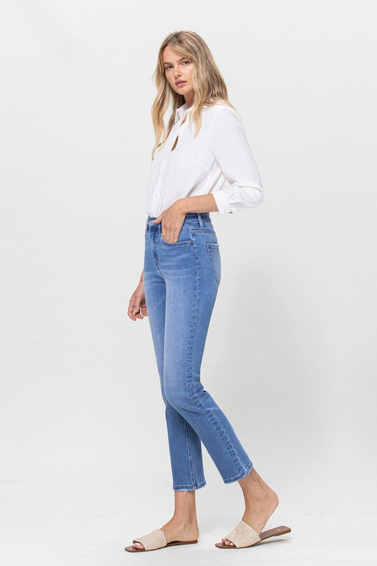 High Rise Stretch Crop Slim Straight - Southern Obsession Co. 
