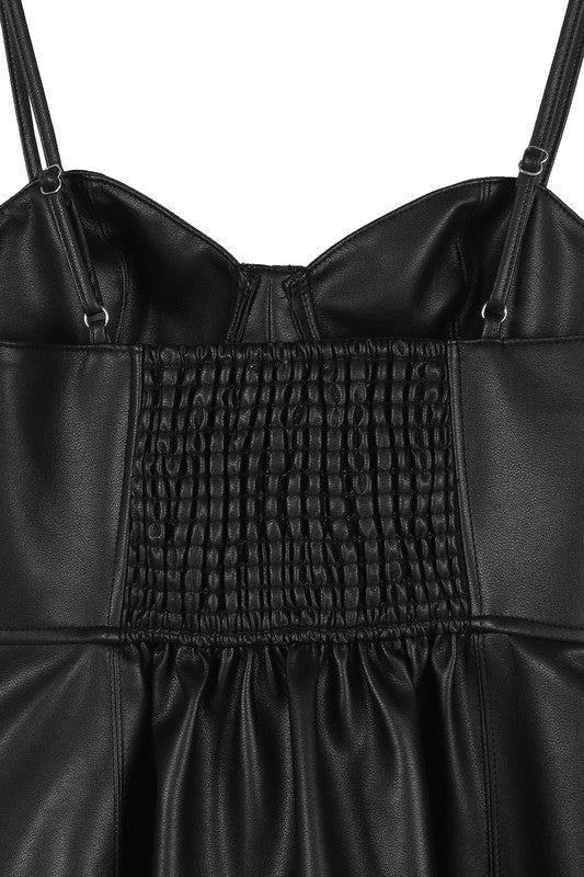 Vegan leather bustier mini dress - Southern Obsession Co. 