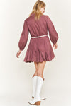 SOLID FLARE SHIRT DRESS KRD4190 - Southern Obsession Co. 