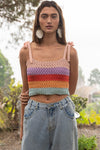 Tie-shoulder Sweater Crop Tank - Southern Obsession Co. 
