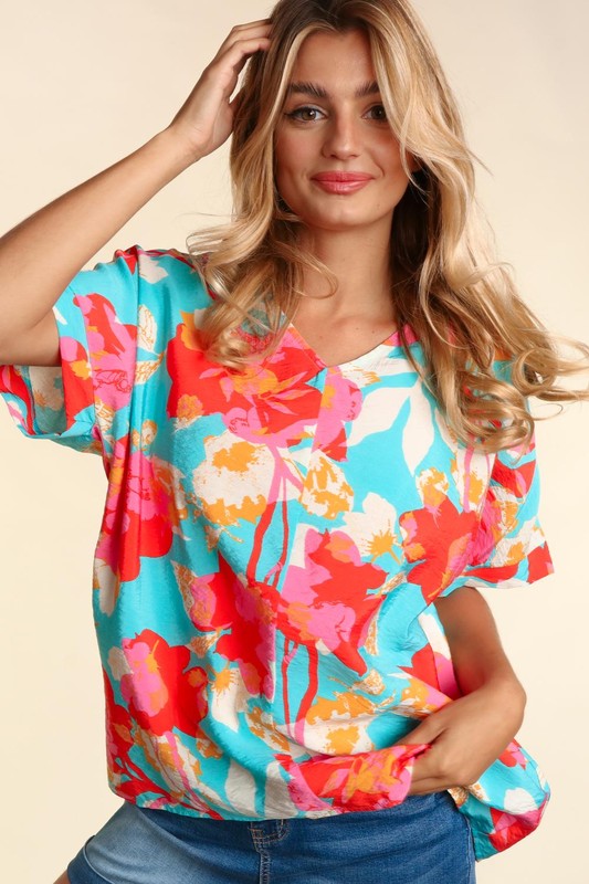 FLORAL WOVEN TOP - Southern Obsession Co. 