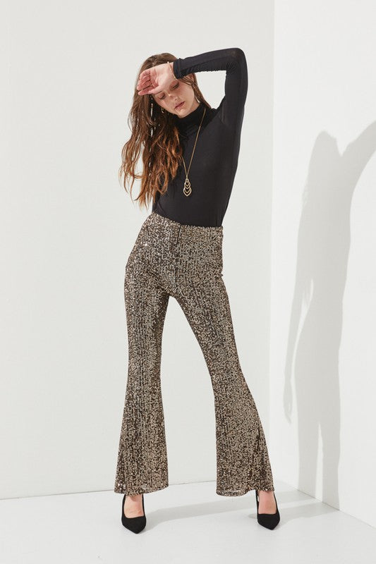HIGHWAIST SEQUIN PANTS KRP3080 - Southern Obsession Co. 