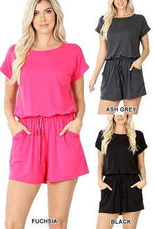  Brushed Romper with Pockets - Southern Obsession Co. 