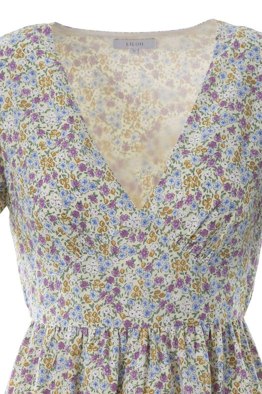 Floral V neck dress - Southern Obsession Co. 