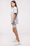 Cotton Round Neck Top & Biker Shorts Set - Southern Obsession Co. 