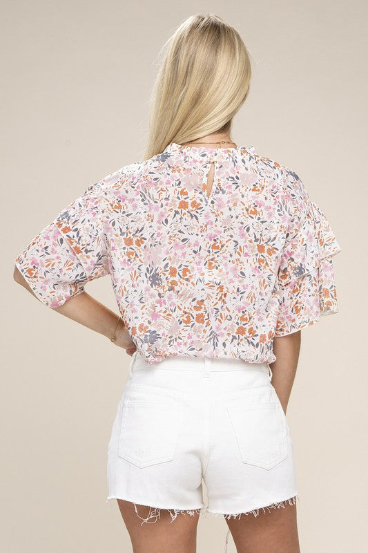 Floral chiffon flouse - Southern Obsession Co. 