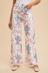 Floral Bow Wide Leg Pants