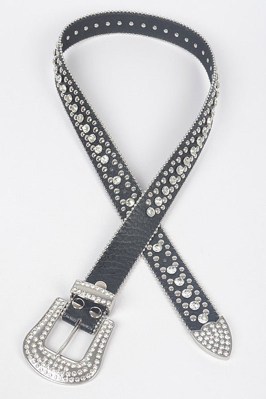 Black Rhinestone Belt - Southern Obsession Co. 