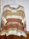 PLUS Cream and Mauve Striped Sweater - Southern Obsession Co. 