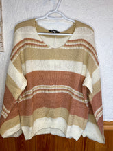 Load image into Gallery viewer, PLUS Cream and Mauve Striped Sweater
