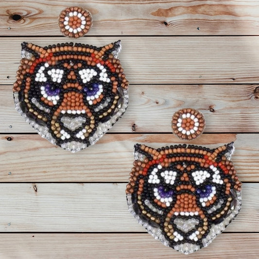 Tiger Bead Earrings - Southern Obsession Co. 