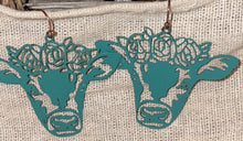  Turq. Cow Earrings - Southern Obsession Co. 