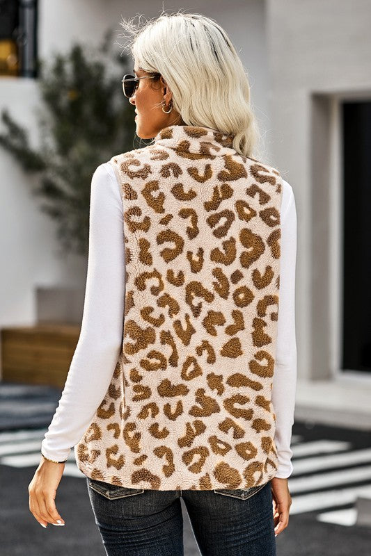 Beige Animal Print Vest - Southern Obsession Co. 