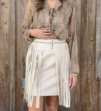 Load image into Gallery viewer, Fringe White Sand Skirt

