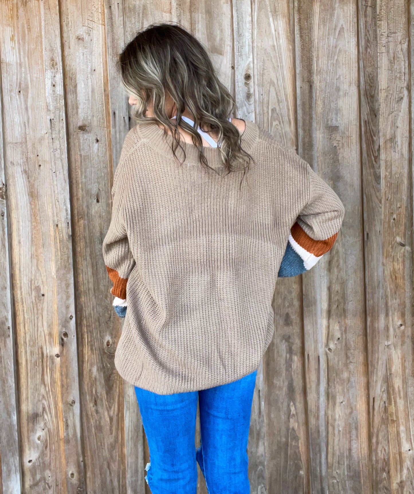 Khaki V-neck Sweater - Southern Obsession Co. 