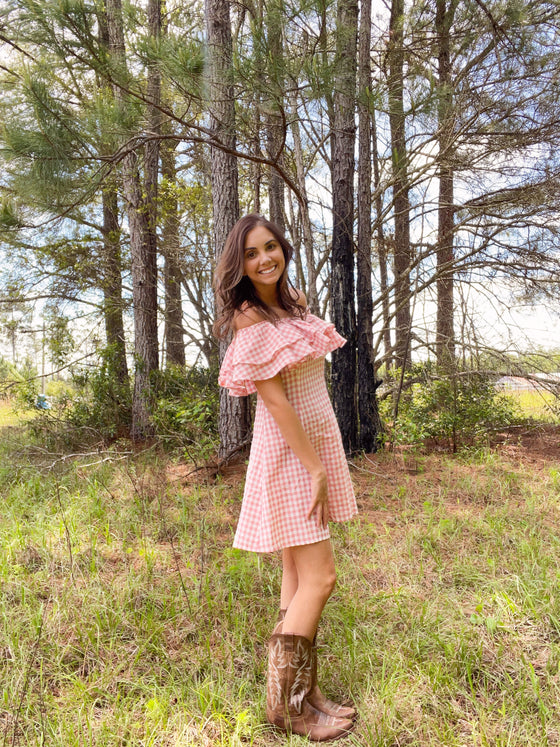 Pink Coral Picnic Dress - Southern Obsession Co. 