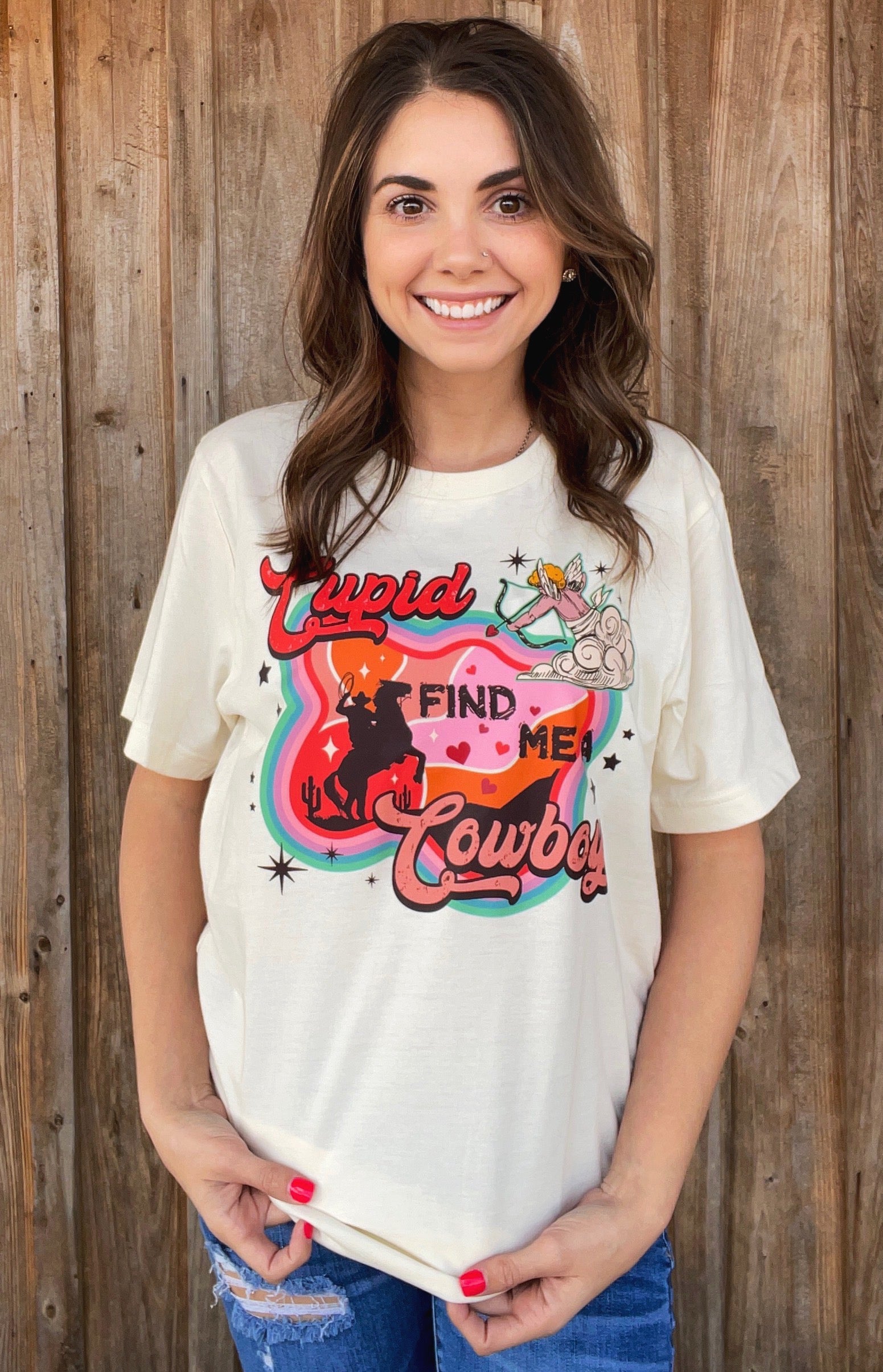 Cupid Find Me A Cowboy Tee - Southern Obsession Co. 