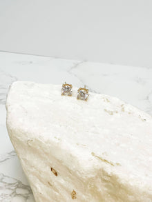  Classic Diamond Cubic Zirconia Studs: Gold - Southern Obsession Co. 