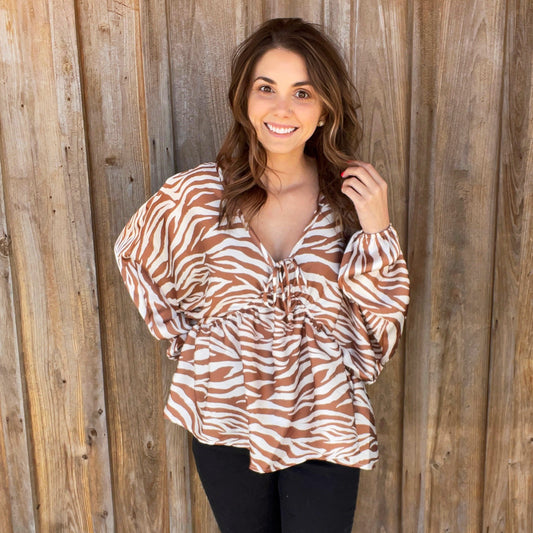 Zebra Satin Top - Southern Obsession Co. 