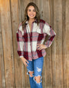 Wine Oversized Plaid - Southern Obsession Co. 