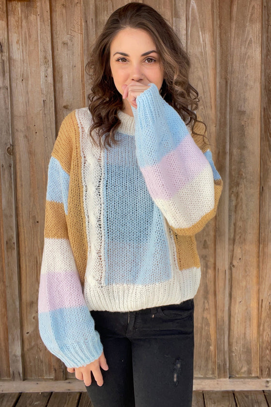 Blue Multi Sweater - Southern Obsession Co. 