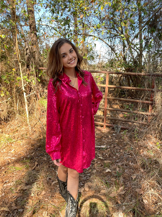 Sparkling Pink Dress - Southern Obsession Co. 