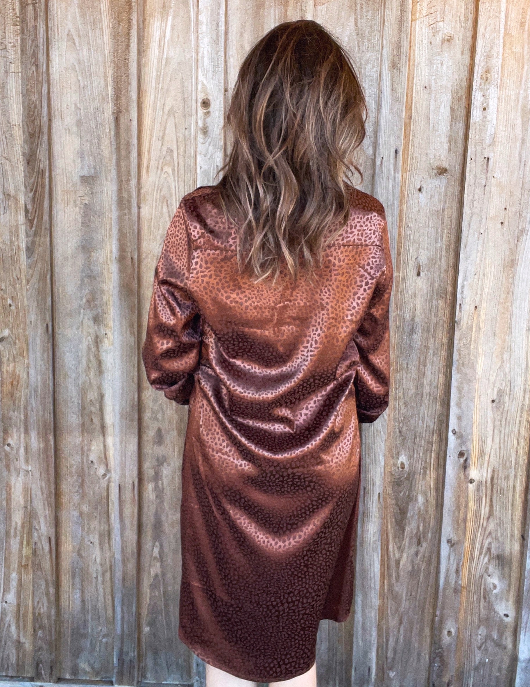 Satin Animal Print Dress - Southern Obsession Co. 