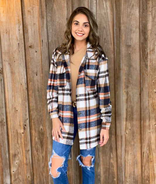 Beige & Orange Flannel - Southern Obsession Co. 