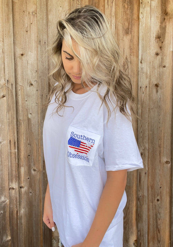 Land of the Free Pocket tee - Southern Obsession Co. 