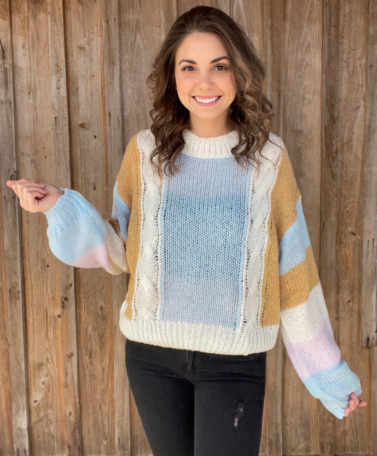 Blue Multi Sweater - Southern Obsession Co. 